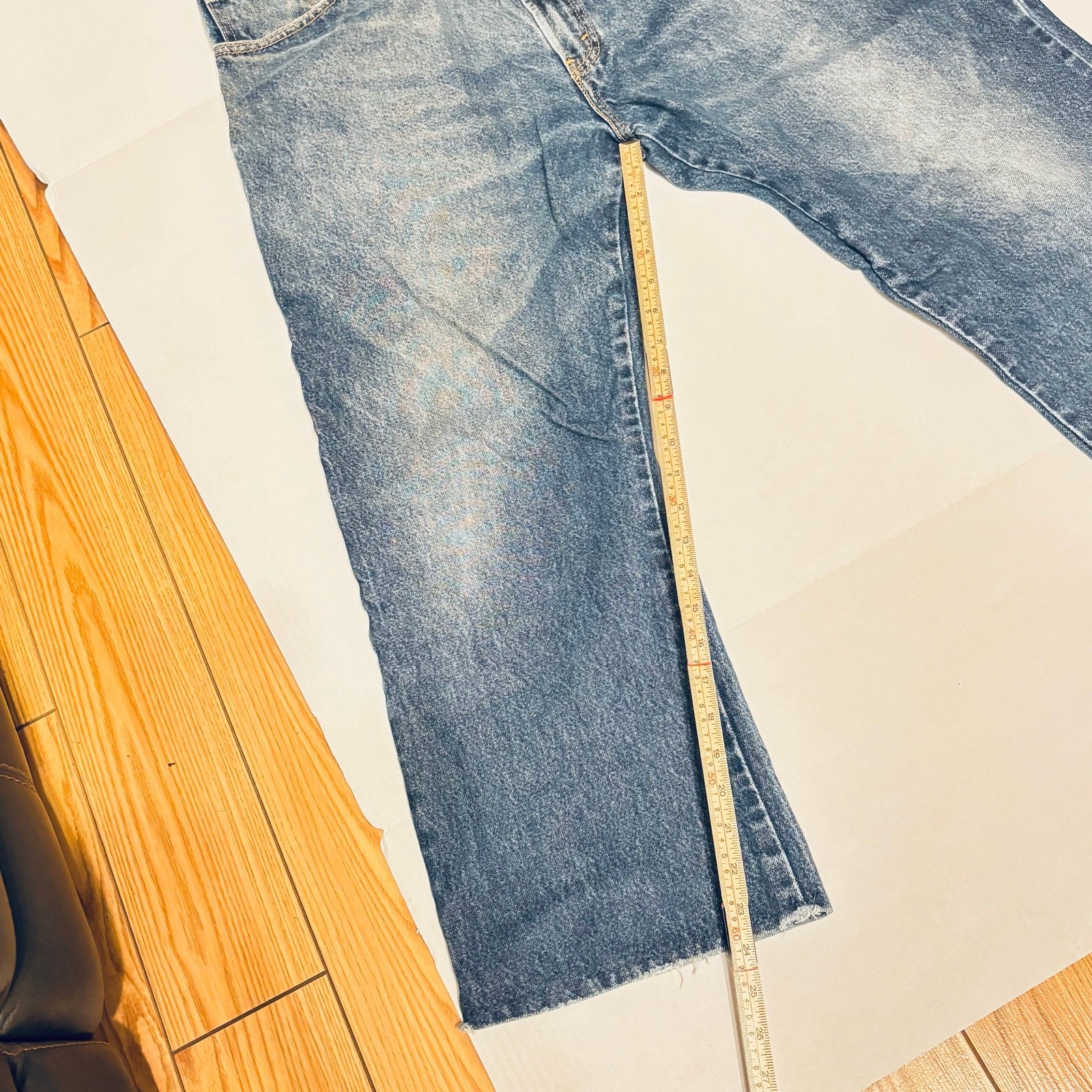 Levi’s 517 boot cut men’s blue washed wide leg jeans pants sz 40X34