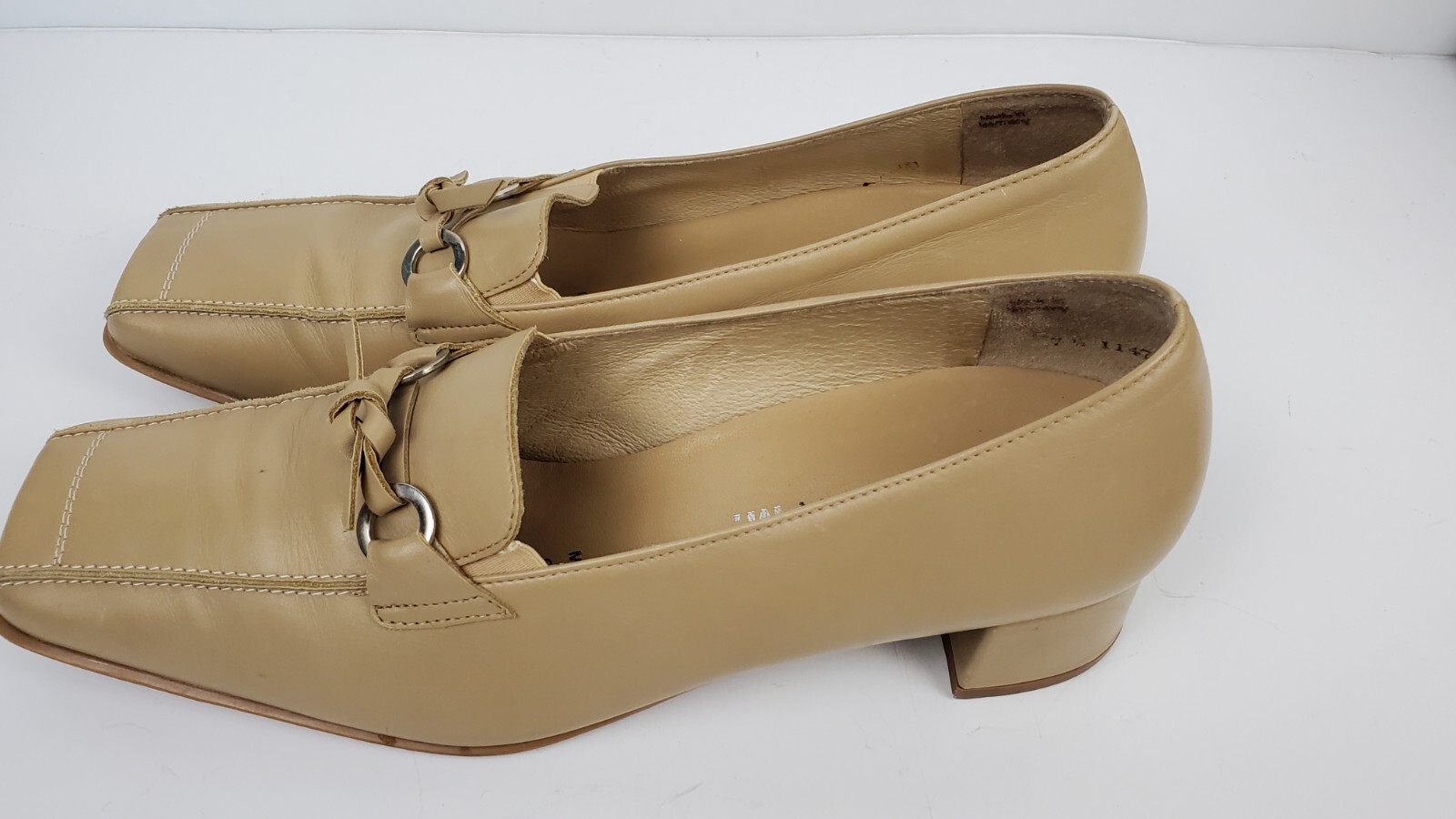 THERESIA M. Graham tan leather shoe Loafer heel 7.5 (9.5 US) Made in Germany