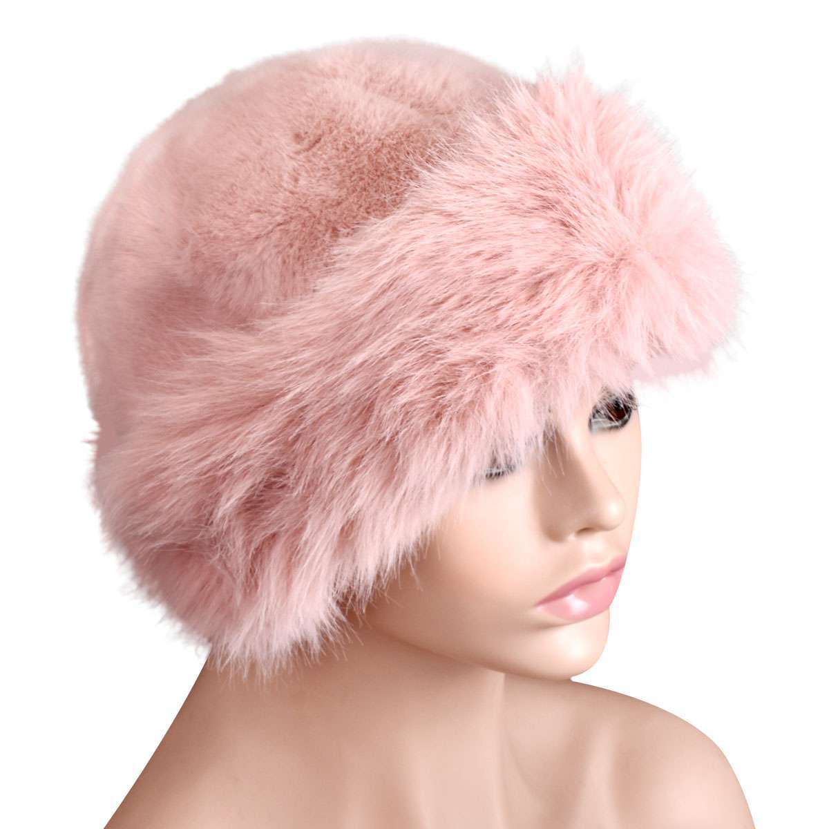 Women Winter Furry Hat Faux Fur Russian Cossack Hat Fluffy Warm Ski Snow Cap