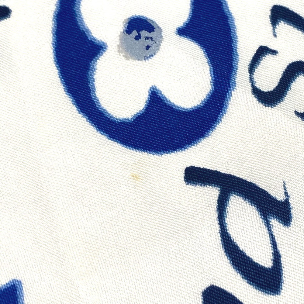 LOUIS VUITTON Logo Scarf Blue Unisex Used Japan