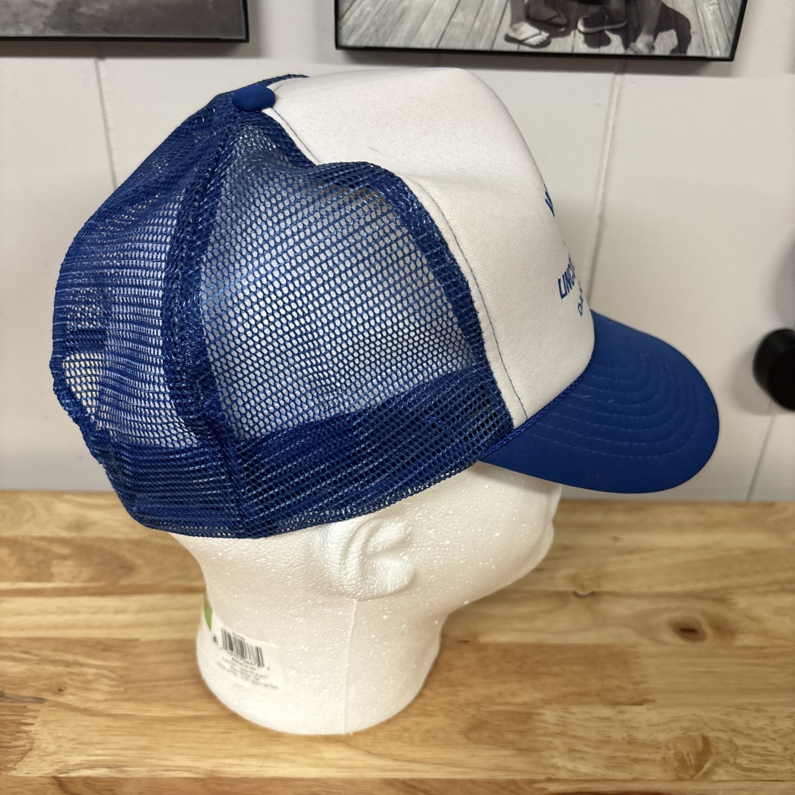 Vintage Ford Lincoln Mercury Trucker Snapback Mesh Trucker Hat Cap Blue White NY