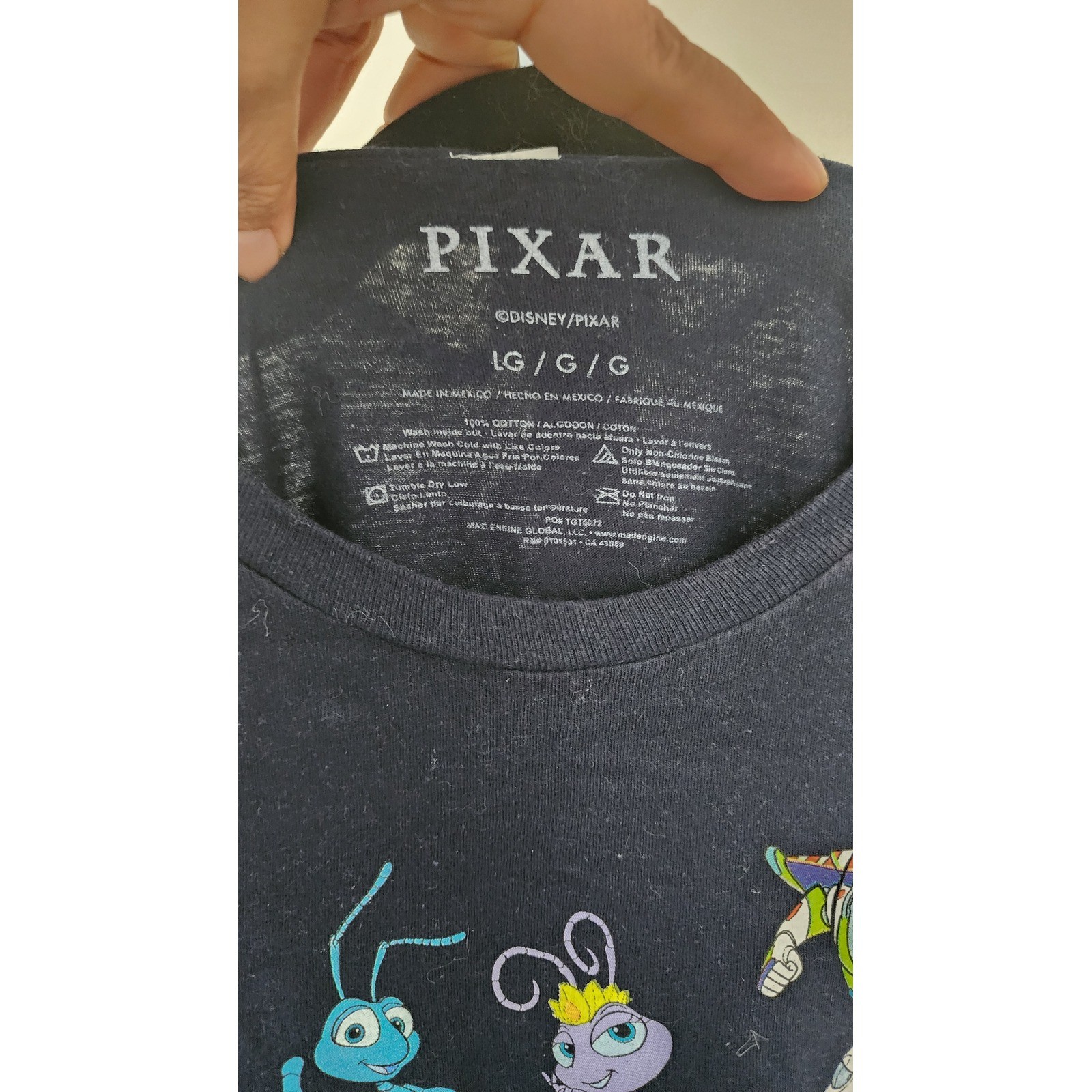 Disney Pixar Kids Navy Blue Character Collage Graphic T-Shirt LG Toy Story Up