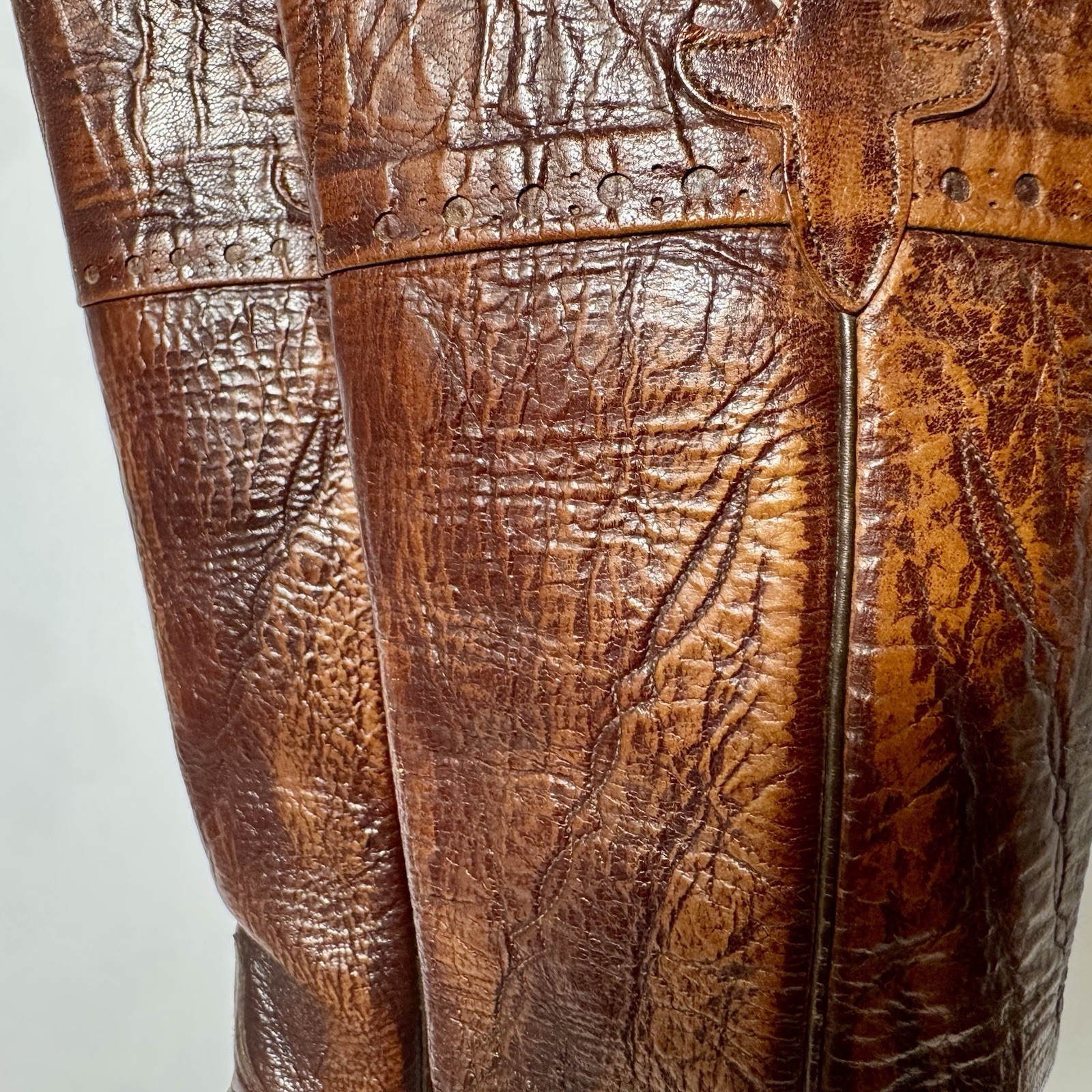 Lucchese 1883 Cutter Bill Cowgirl Boots 6.5A B/O Goat Leather Kennedy Pull On