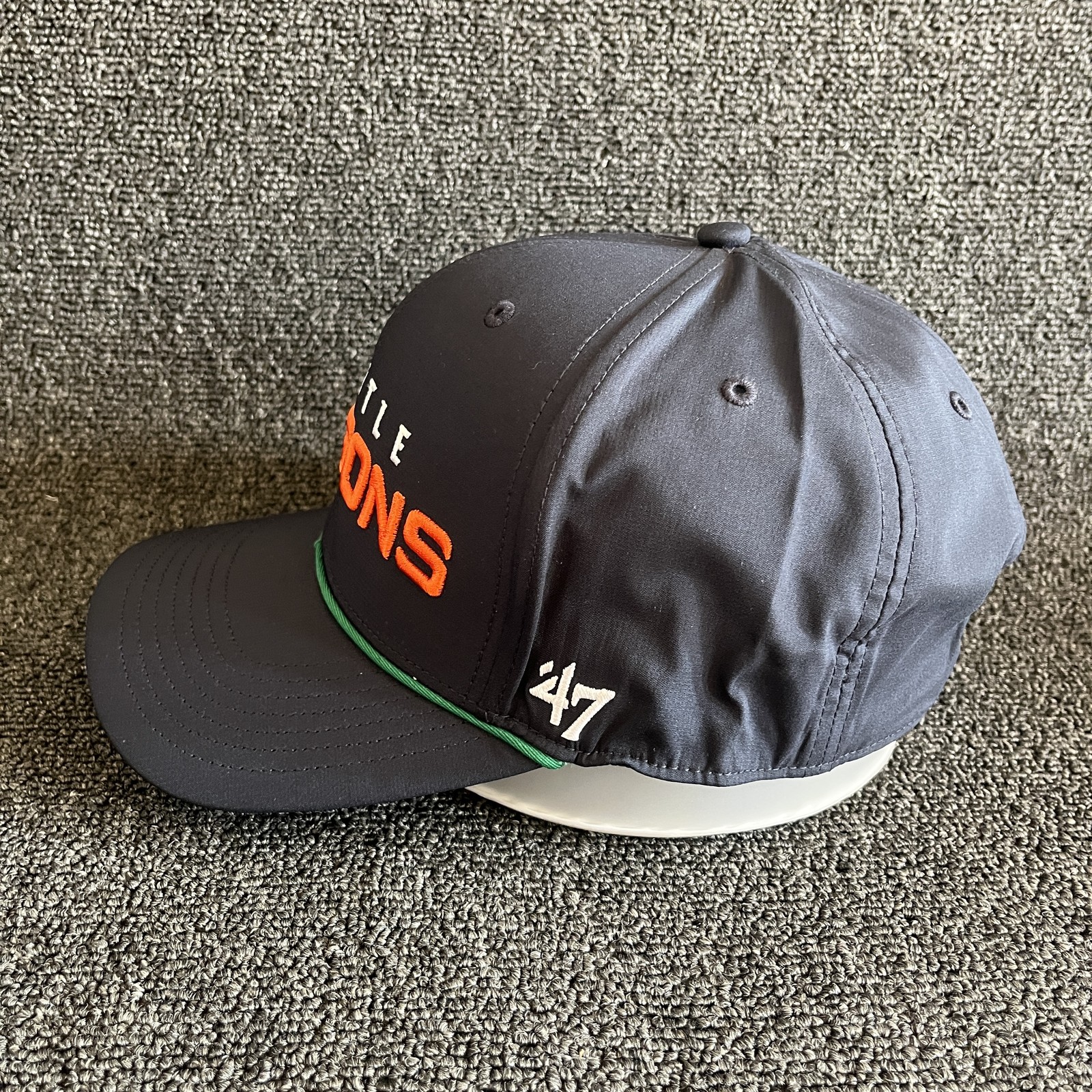 ’47 Football Seattle Dragons Snapback Structured Adjustable Grey Orange Green Ba