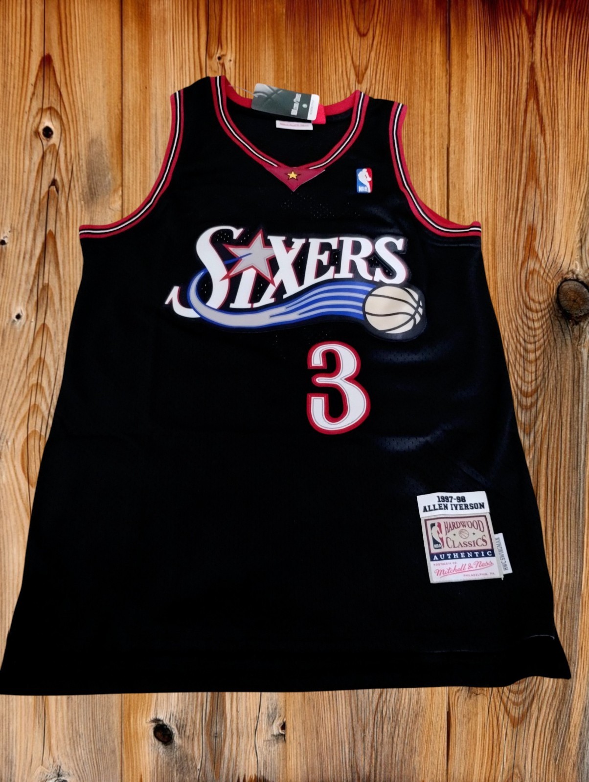 Allen Iverson Jersey #3 Philadelphia 76ers Throwback Jersey Men’s Black