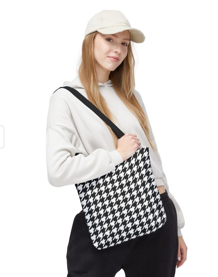 Tote Bag AOP Classic Design Black White