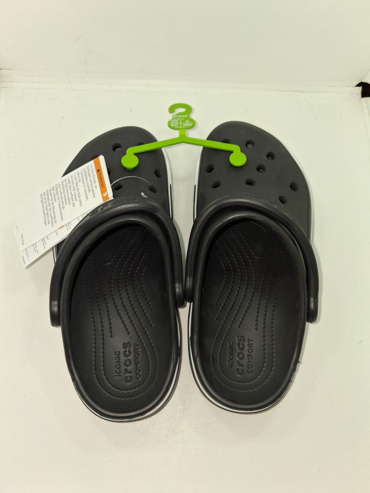 Crocs Unisex-kids Bayaband Clogs, Black/White Sz 4B/6G NWTS