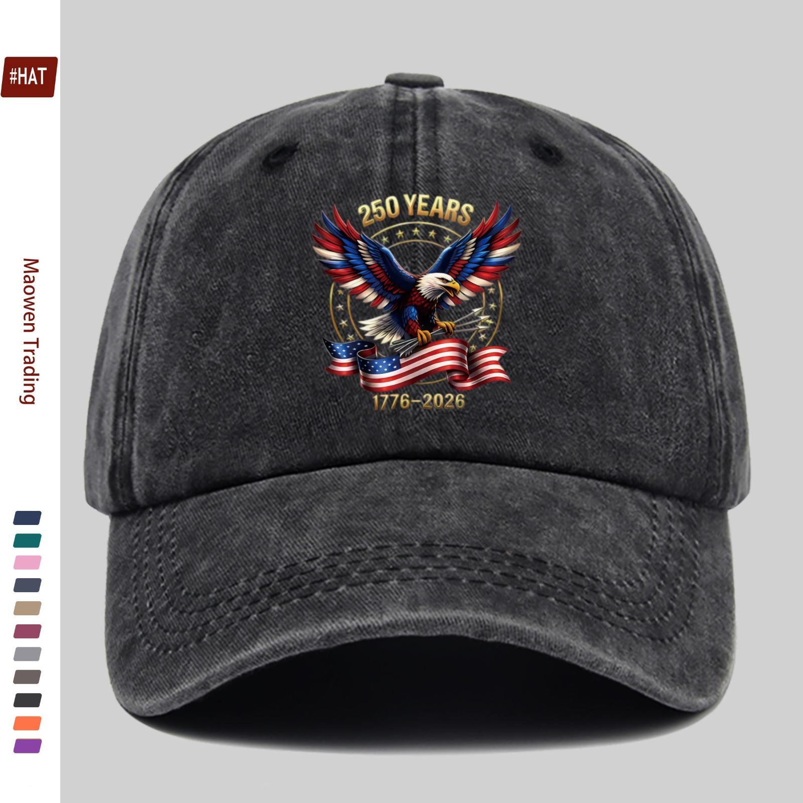 USA 250th Anniversary Hat 1776-2026 American Independence Eagle Flag Baseball Ca