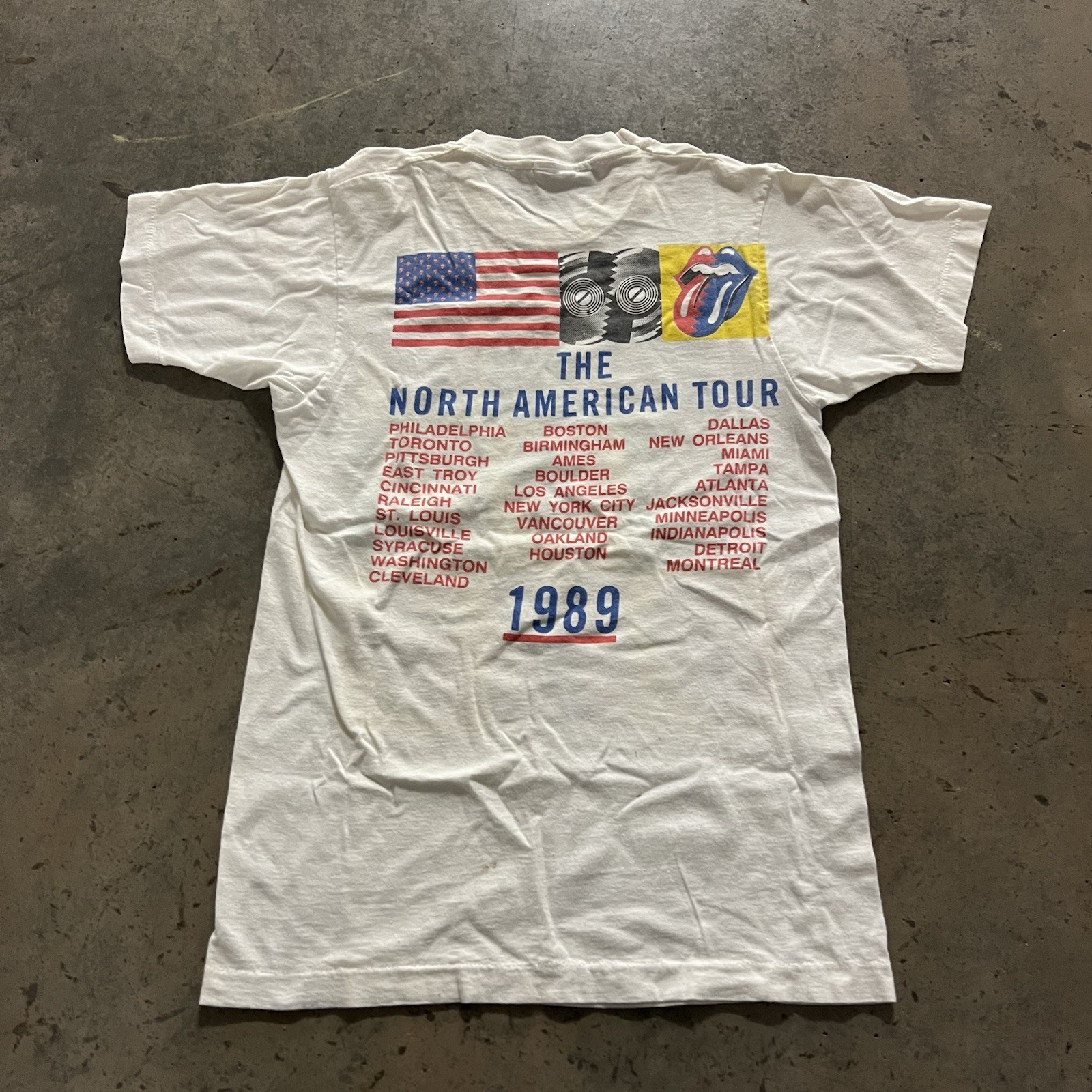 Vintage 1989 Rolling Stones North-American Tour Pop Art Shirt Size Small Rock