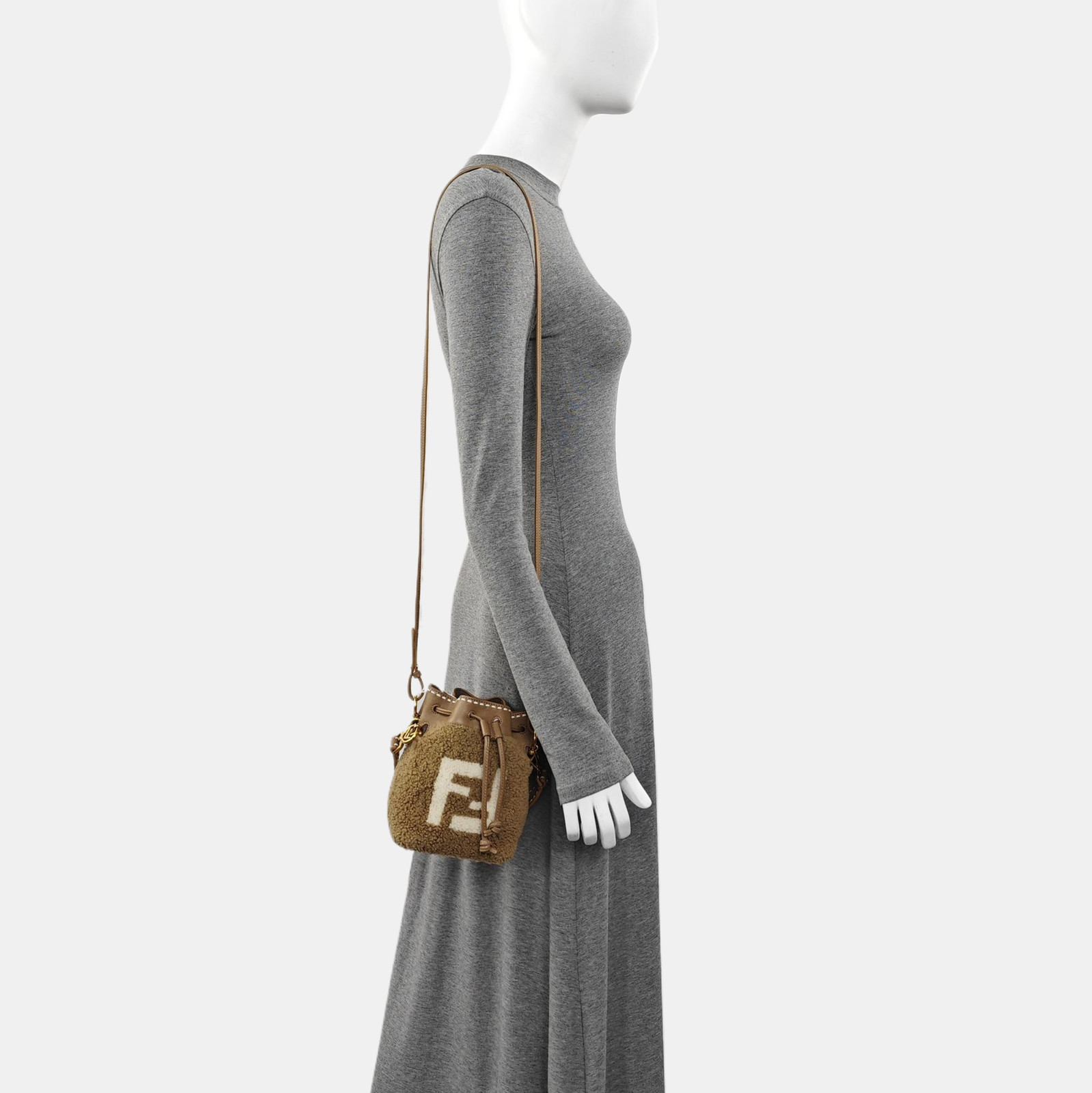 Fendi Mon Tresor FF Floral Embossed Drawstring Bucket Bag – Excellent #DE2QZW