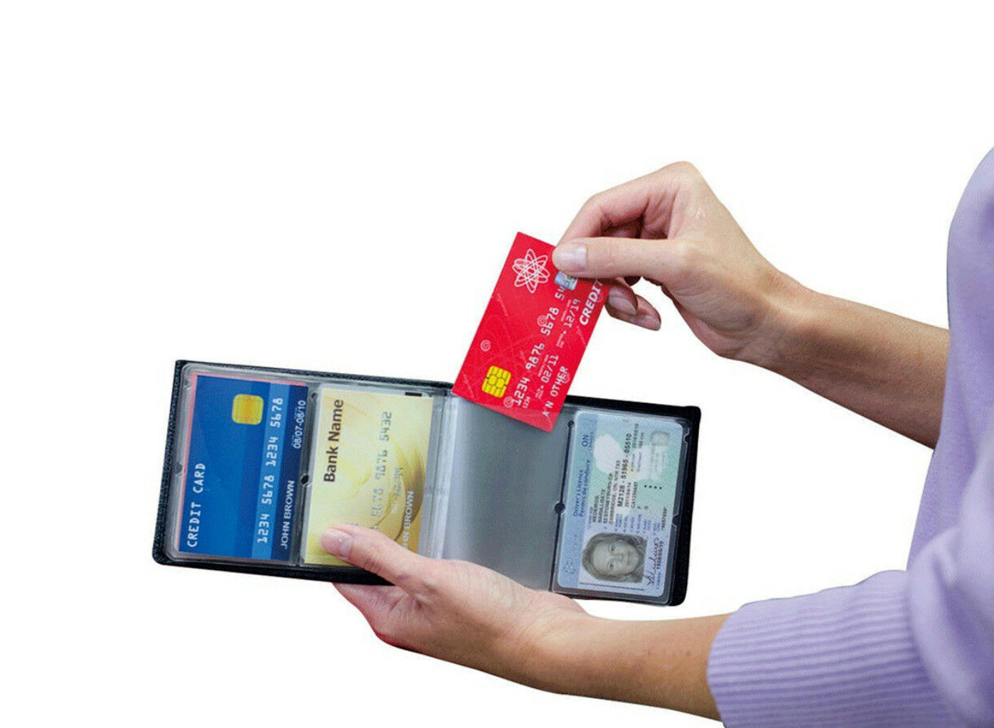 Wonder Wallet Black Leather Amazing Slim Thin RFID Wallets – As Seen on TV