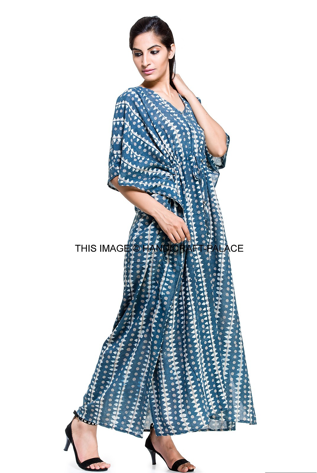 10 Pcs Wholesale Lot of Kaftan Women Kaftan Dress Indigo Blue Beach Long Caftan