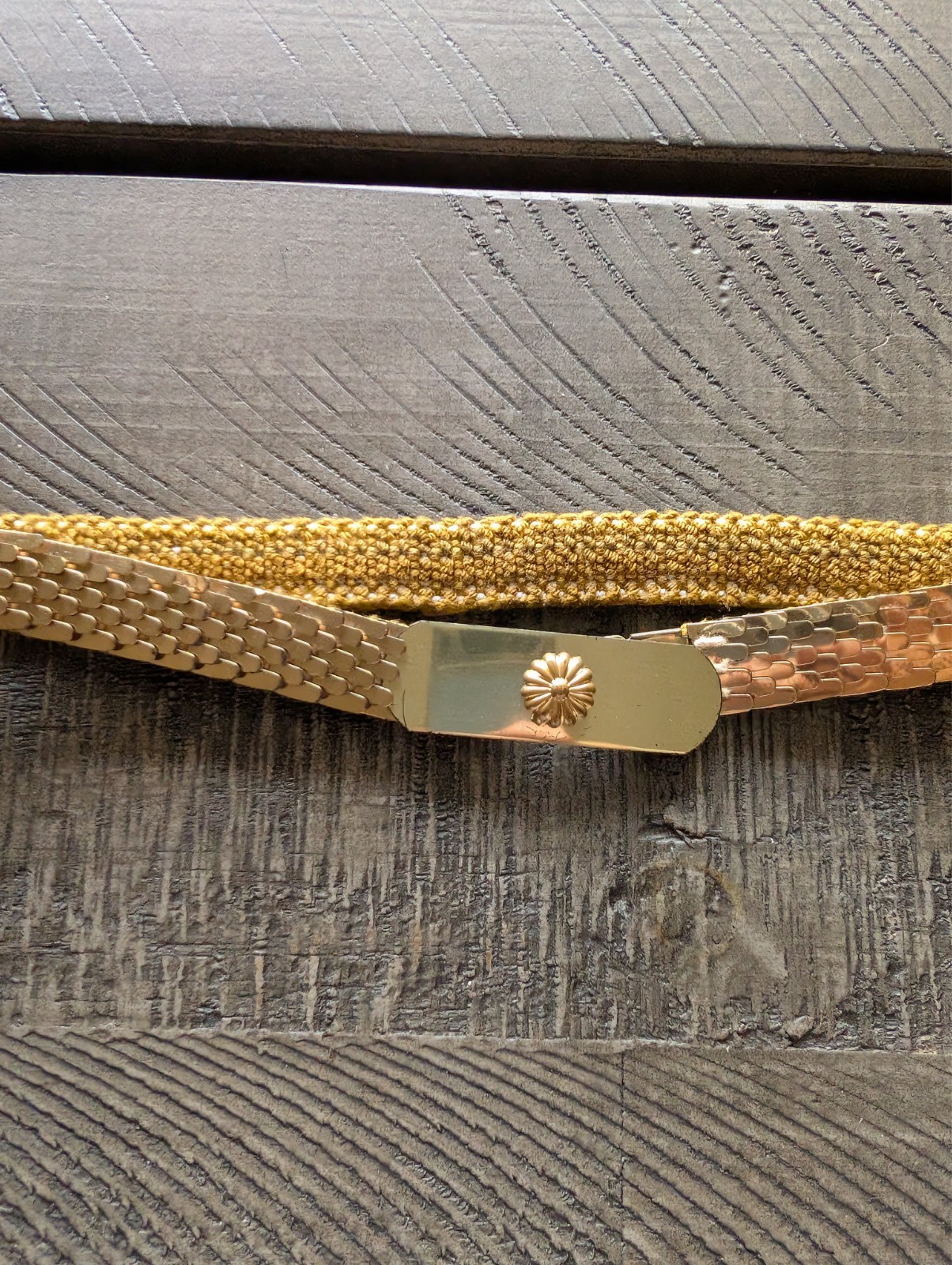Vintage Stretchy Gold Belt 80s 90s Metal Western Retro