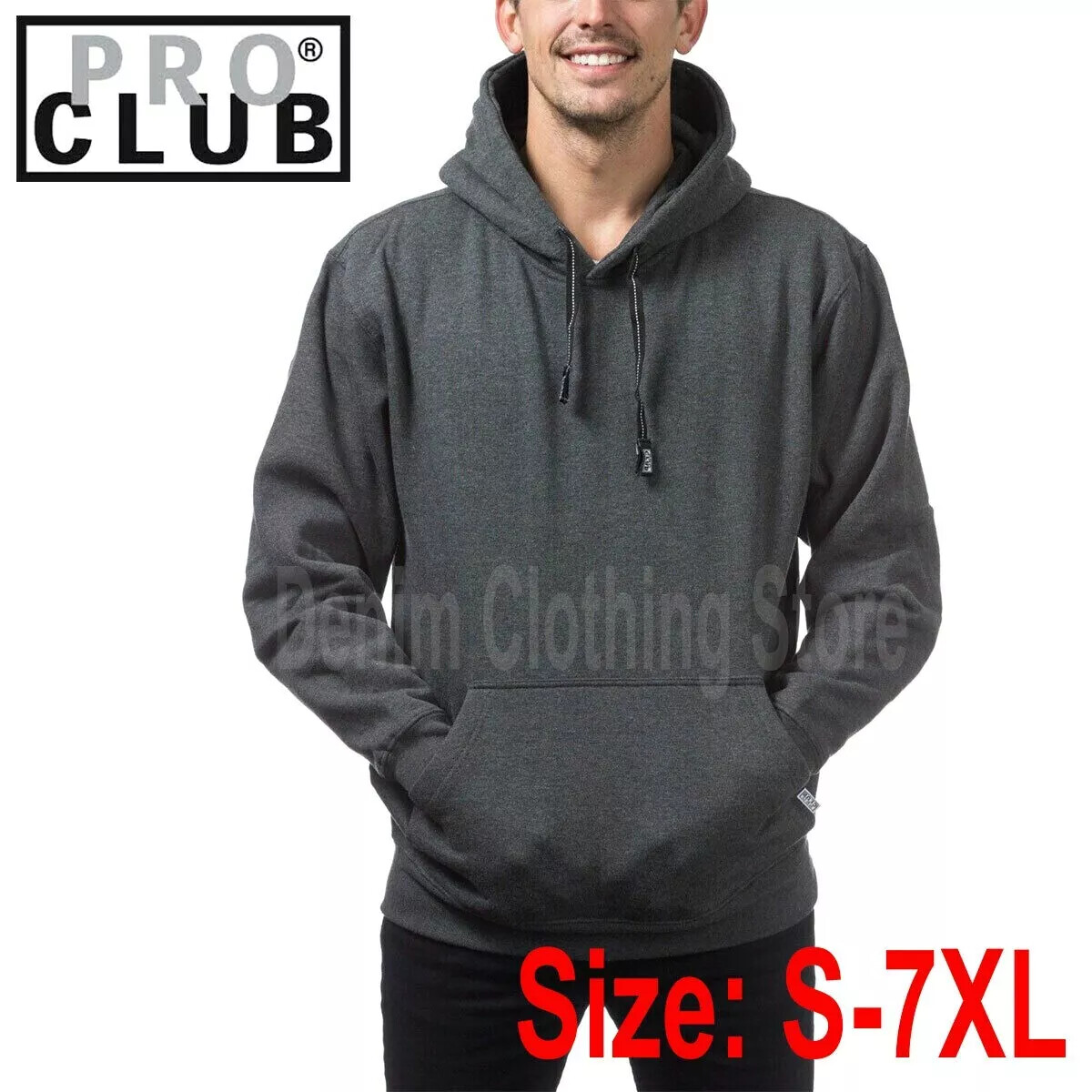 1 NEW PRO CLUB HEAVY WEIGHT PULLOVER HOODIE SWEATSHIRTS HOODED HOODY SIZE S-7XL