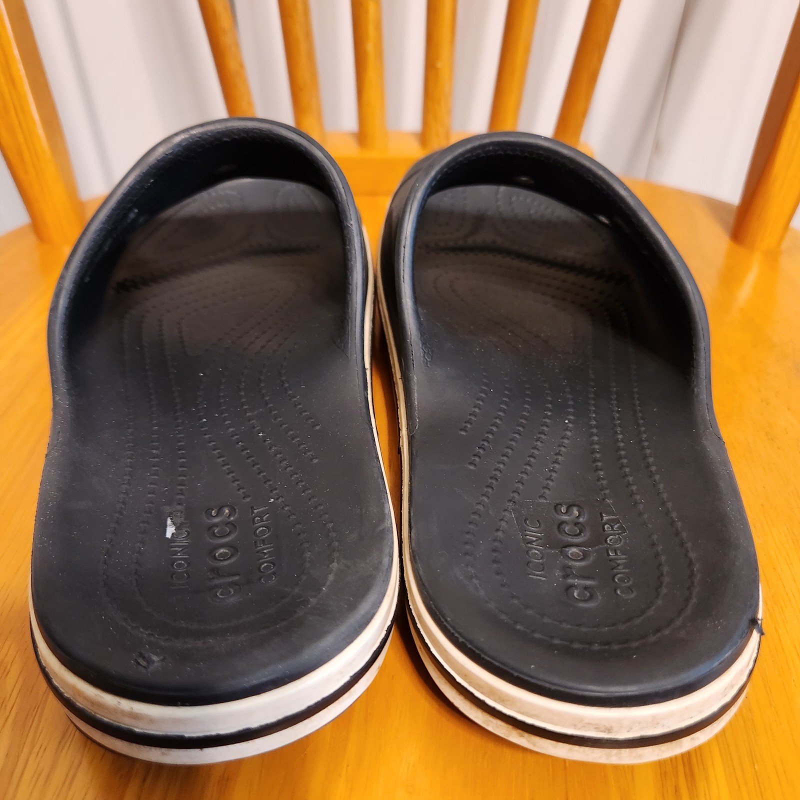 Crocs Bayaband Slide sandals M/8-W/10 Black White Unisex