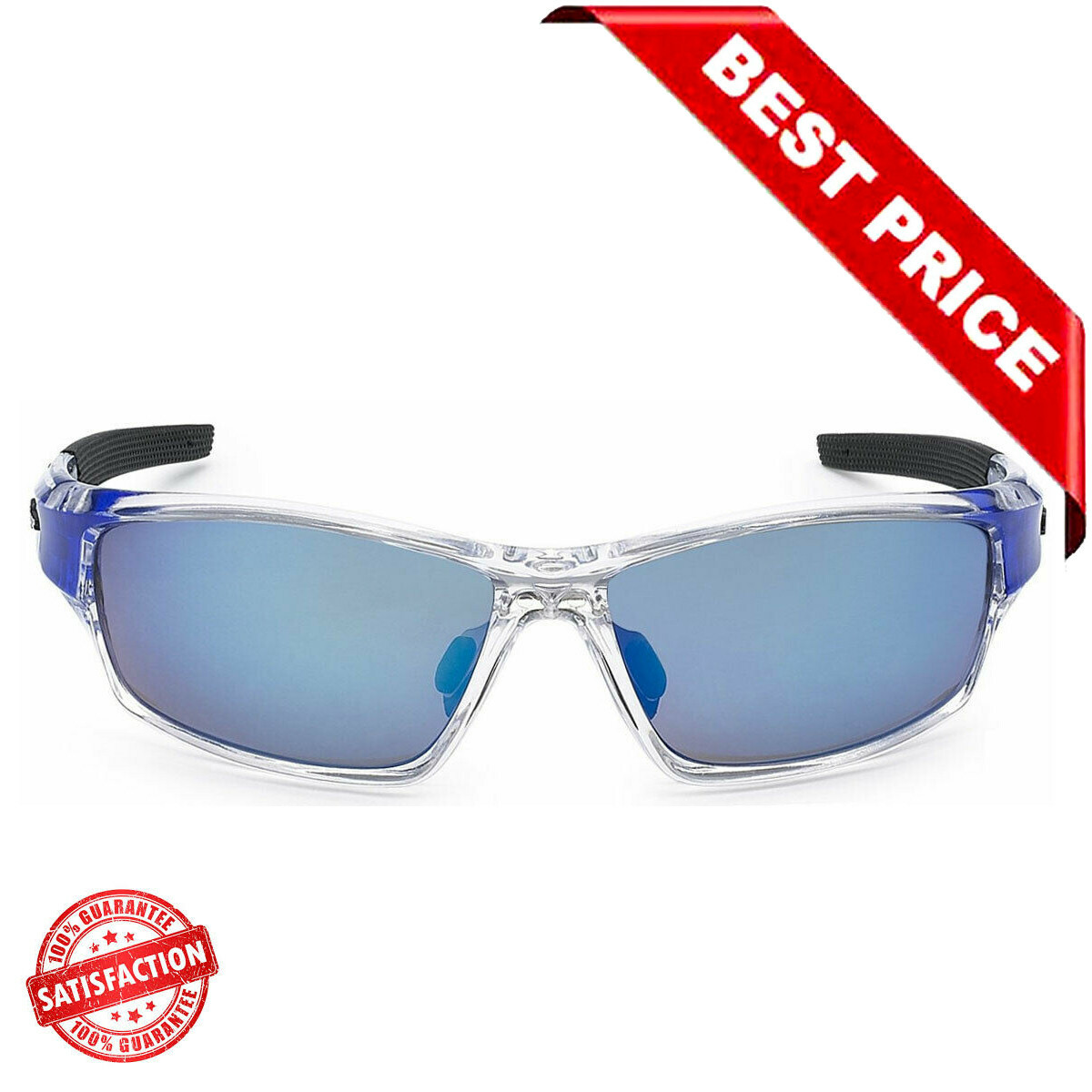 Mens Wrap Around Sunglasses Fashion Designer Rectangular Shades Sport Golf