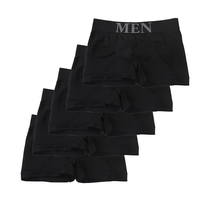 5 Pcs Men’s Boxer Briefs Breathable Soft Stretch Underwear High Elastic
