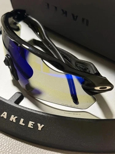 New Oakley OO9208 Sunglasses Radar EV Path Polished Black Frames Blue Len