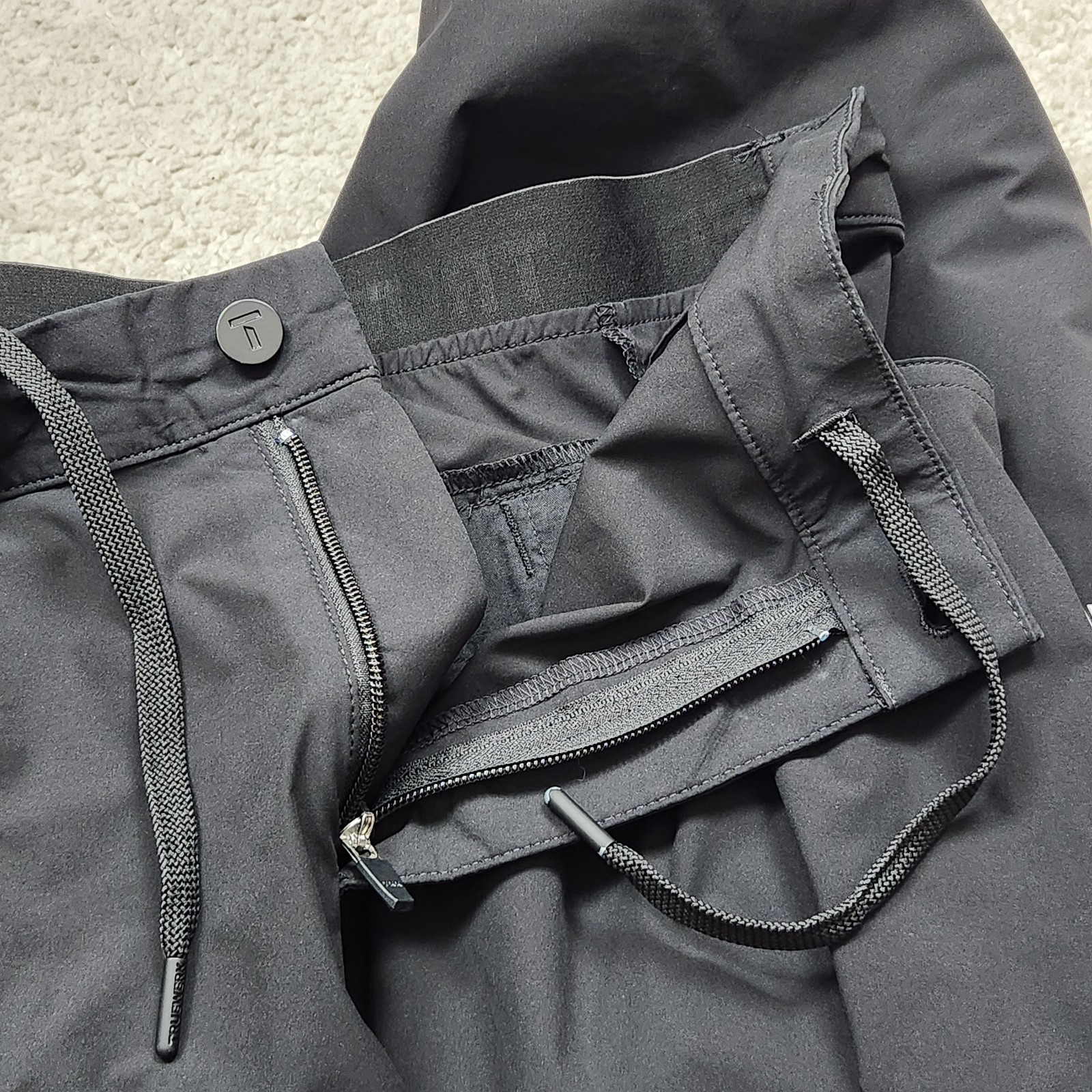 Truewerk Pants Mens 3XL Black Flat Front Straight Leg Utility Work Cargo Pocket