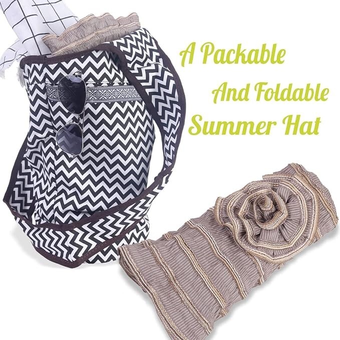 Women Folding Vintage Outdoor Sun Hats for Beach Garden Travelling UV Protection