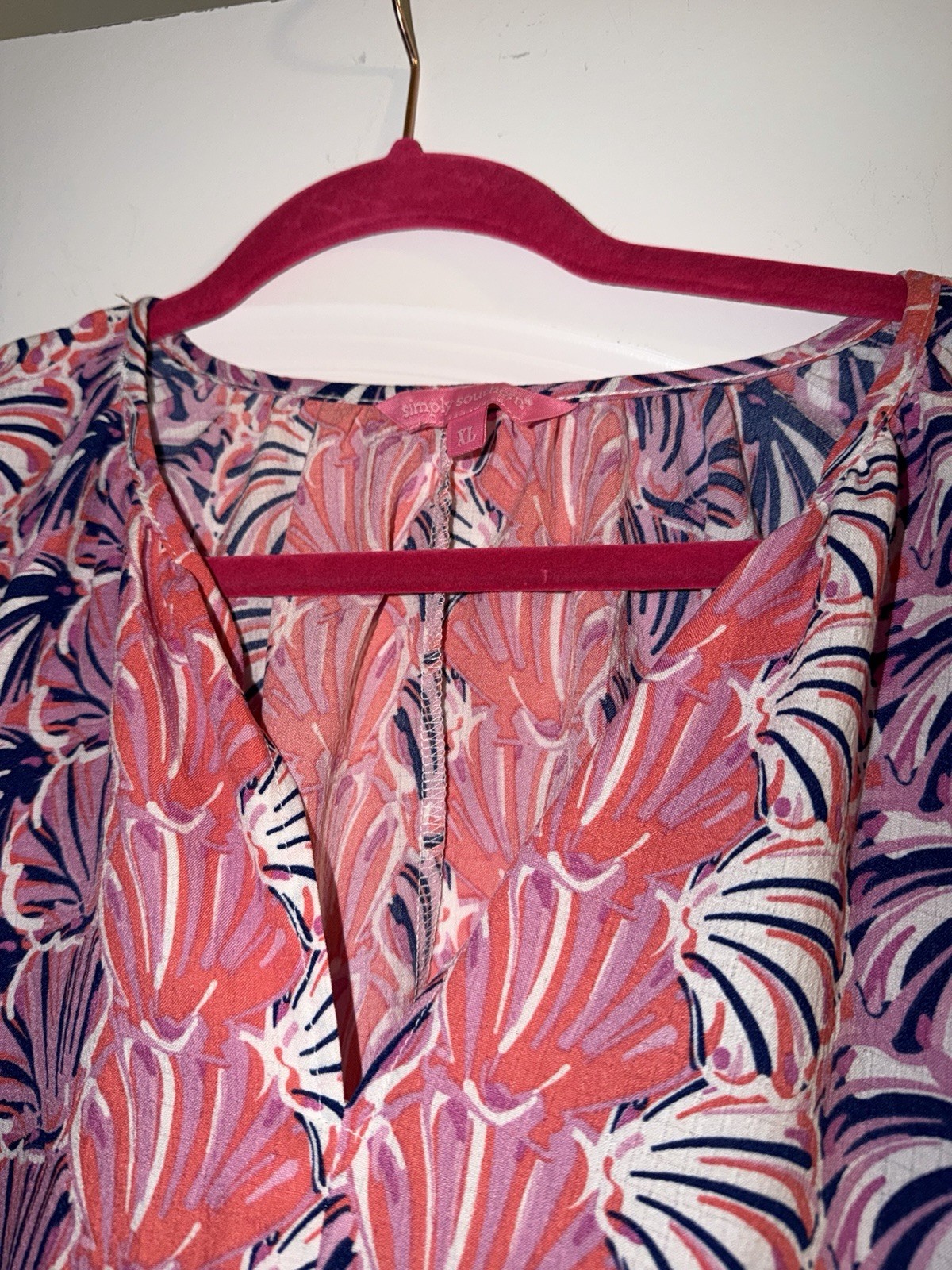 Simply Southern Half Sleeve Blouse XLarge Women’s Pink Floral