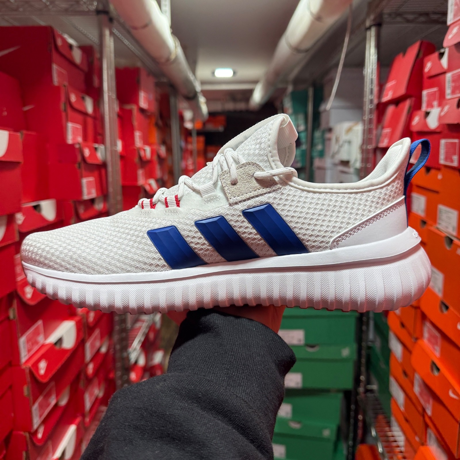 adidas Kaptir 4.0 Cloud White Royal Blue Men Road Running Shoes #527