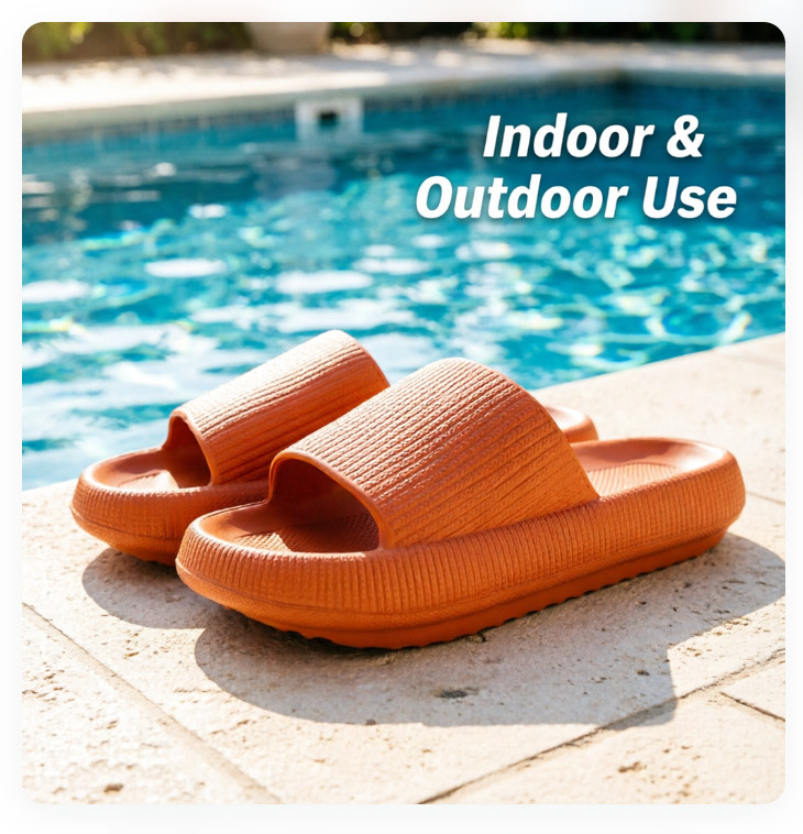 Thick Sole Slippers Size 36 US 5.5-6 Non-Slip House Shoes for Women Indoor
