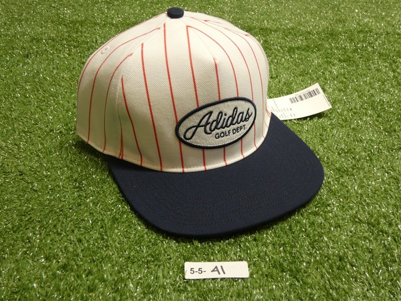 ADIDAS Mens US Open Pinstripe Snapback Adjustable Golf Hat White/Navy/Red New