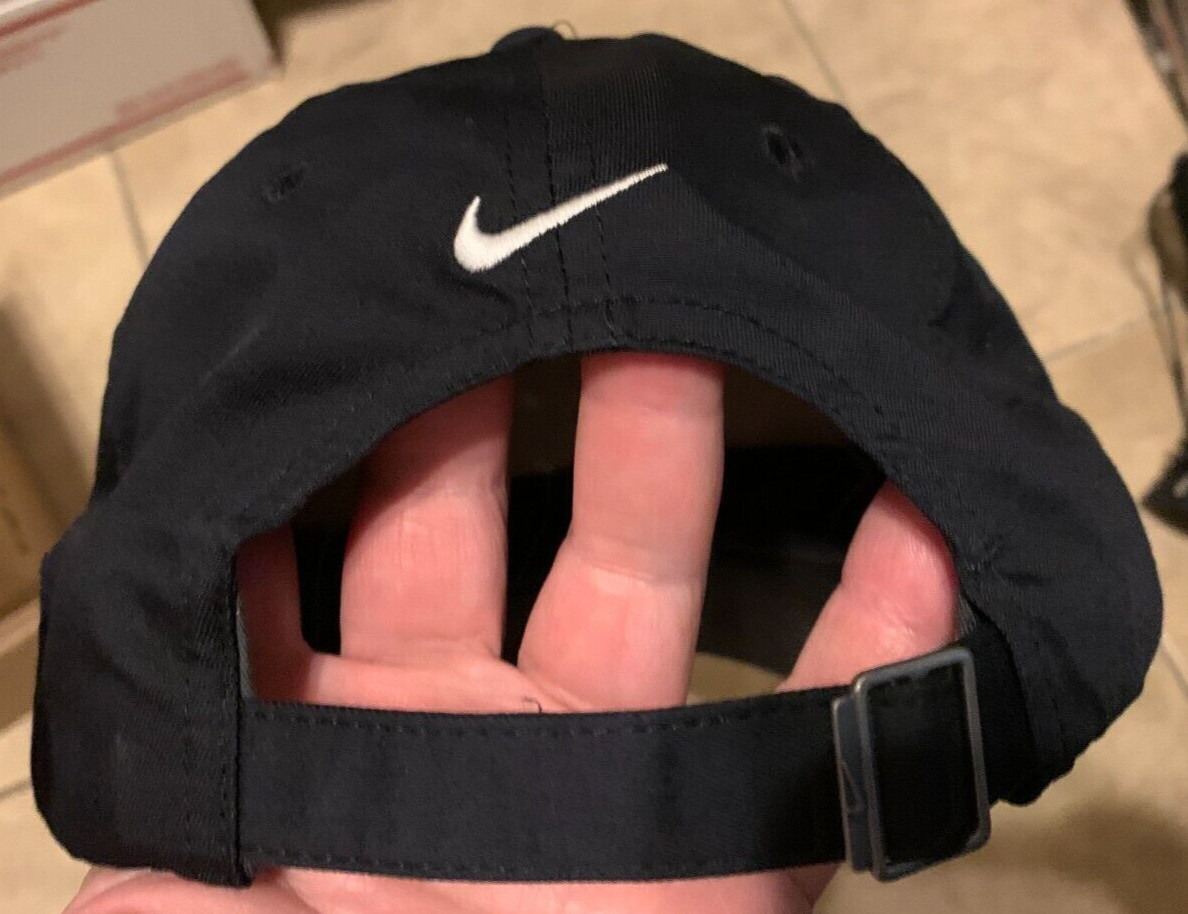 Nike Dri-Fit Heritage-86 Golf Black w/ White Swoosh Blank Hat Cap NEW w/ Tag