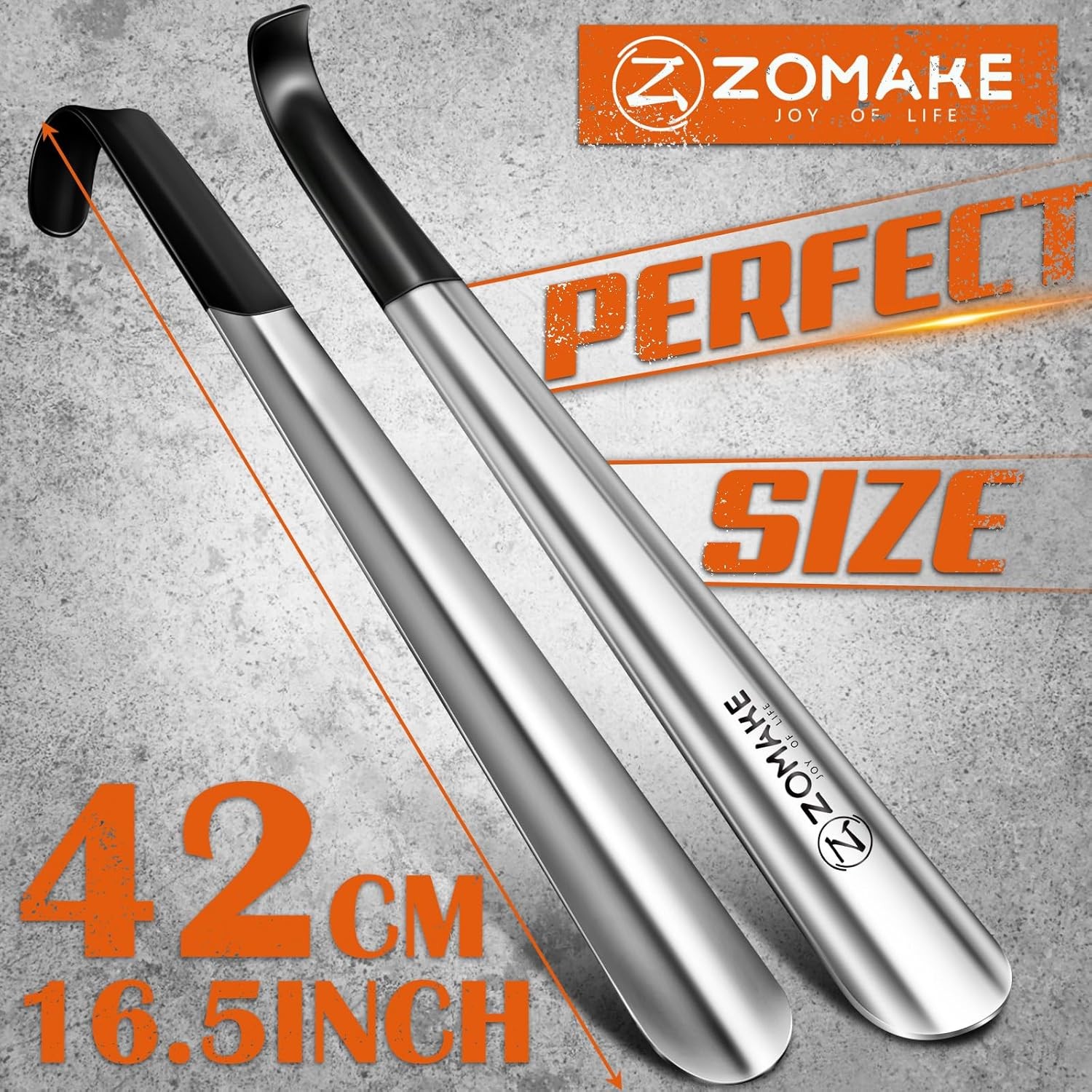 ZOMAKE Shoe Horn Long Handle for Seniors Men Women,Metal Long Shoehorn Boot H…
