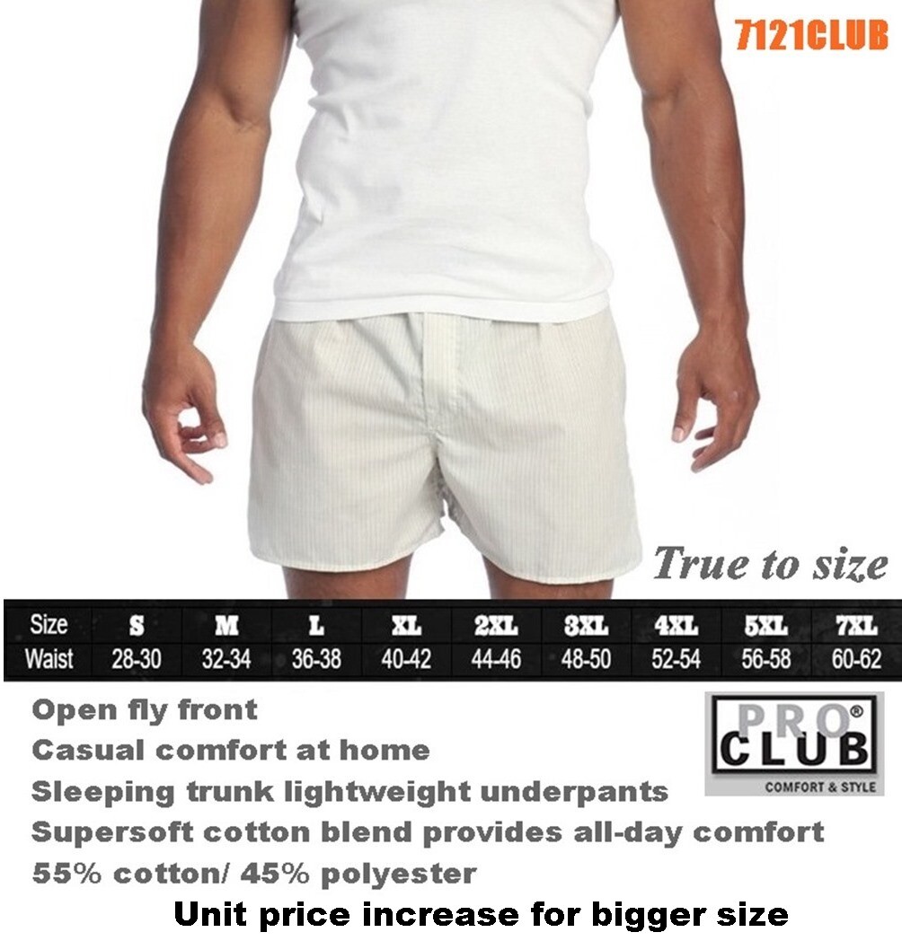 PRO CLUB BOXERS TRUNK SHORT PROCLUB MENS UNDERWEAR BIG AND TALL LOT 2 PACK S-7XL