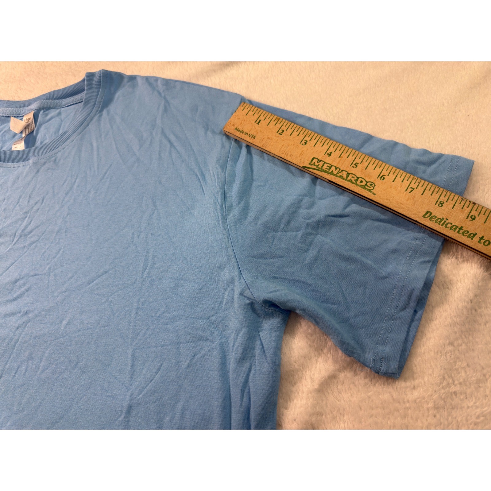 Royal Avalon Mens Bamboo Cotton Blend Crewneck T-Shirt Light Blue Large