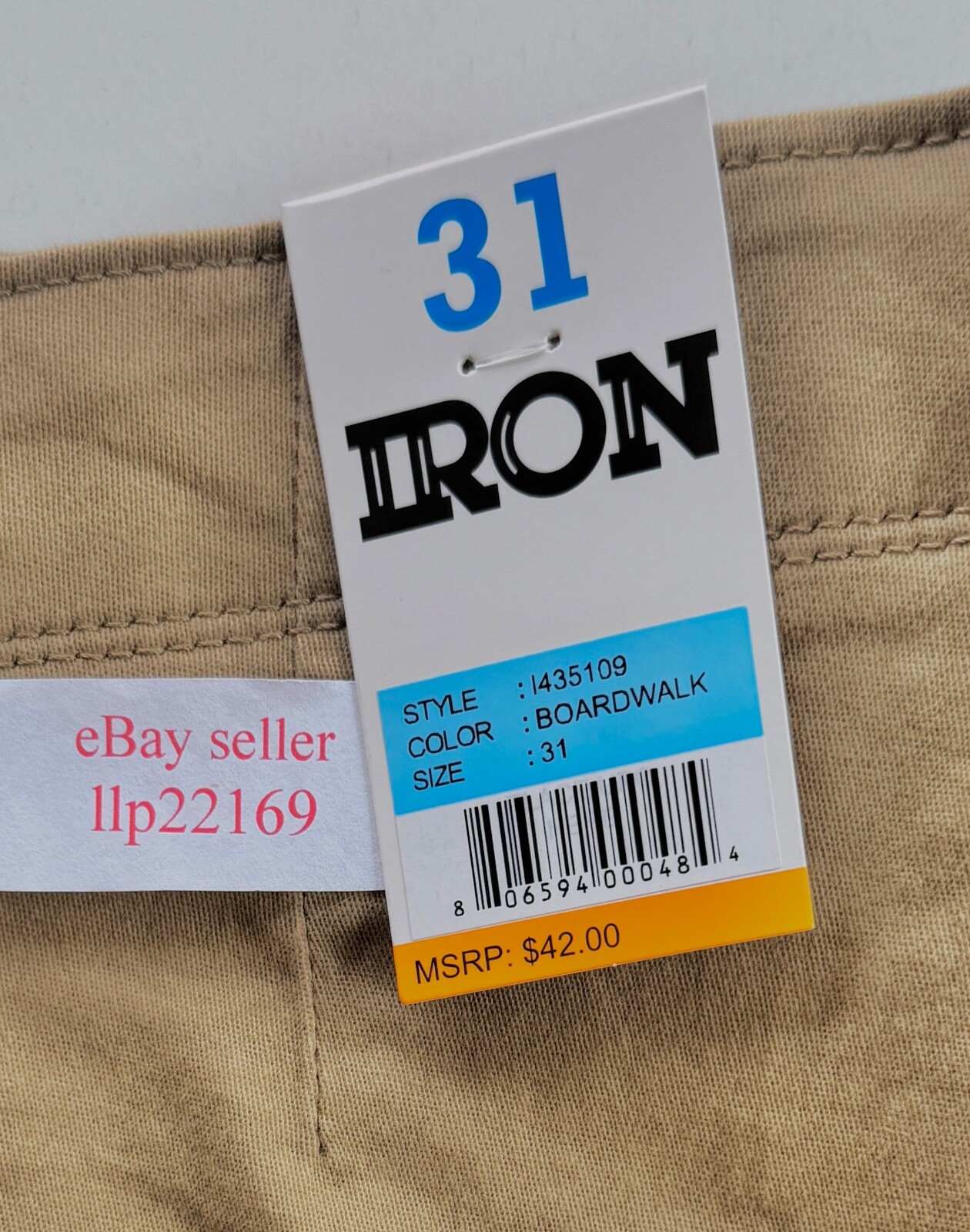 IRON CO Men’s Stretch Shorts (SIZE 31) Flex Waist Flat Front BOARDWALK New Tag!