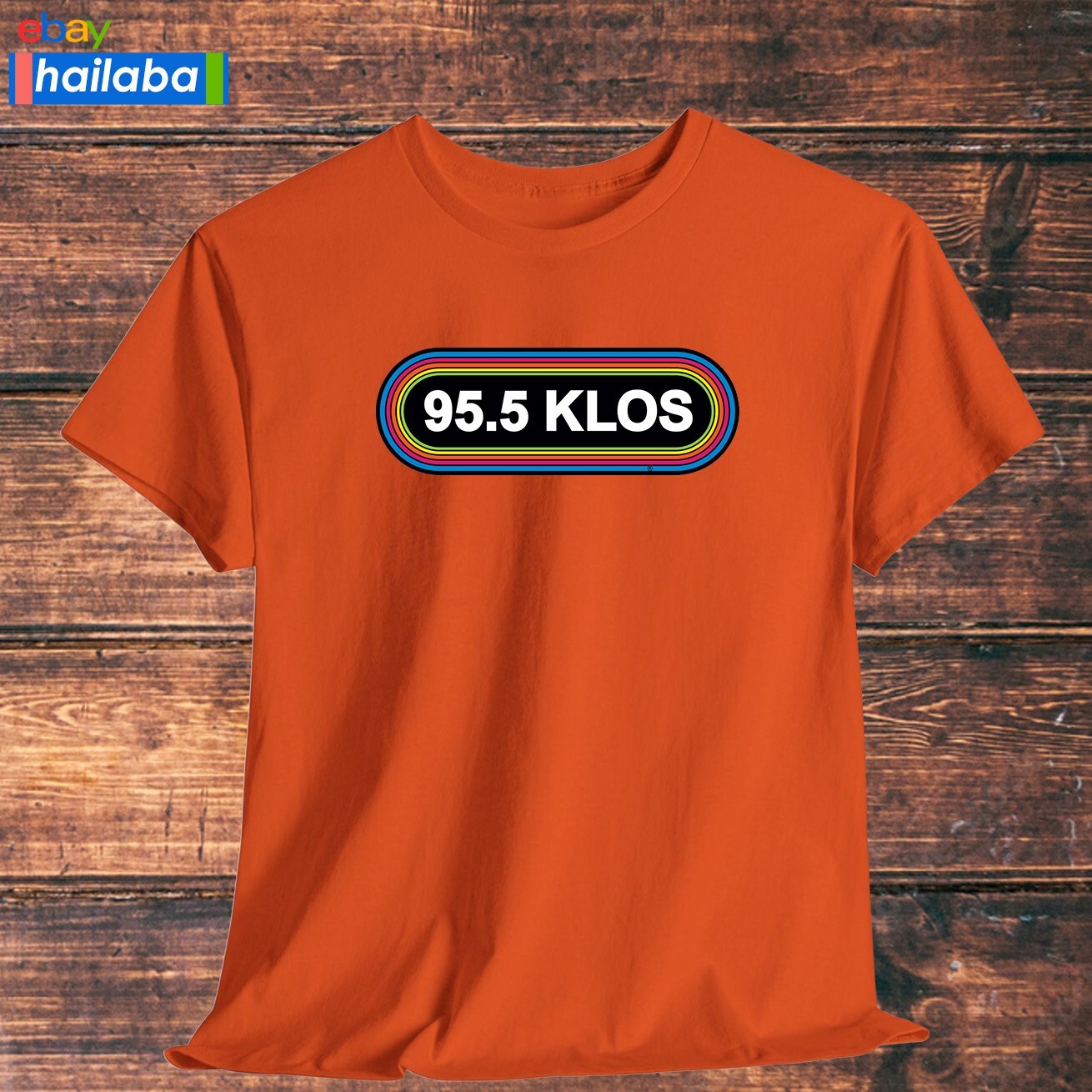 95.5 Klos Rocks Radio Logo Shirt Black/Navy/Grey/White/Orange T-Shirt S-5XL