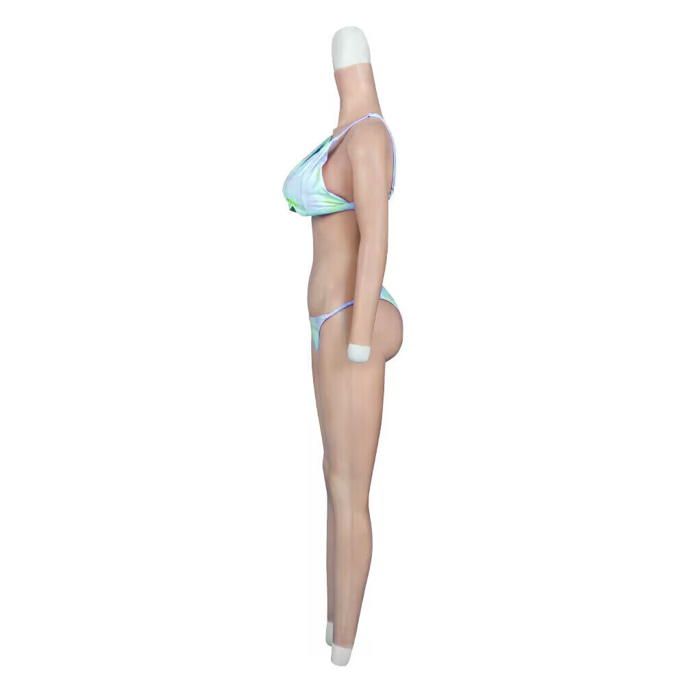 Silicone Breast Forms Body Suits Realistic C Cup with Arms Fake Vaginas Tights
