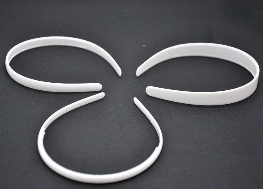 12 Plastic Headbands w/ Inner Teeth White or Black US Seller