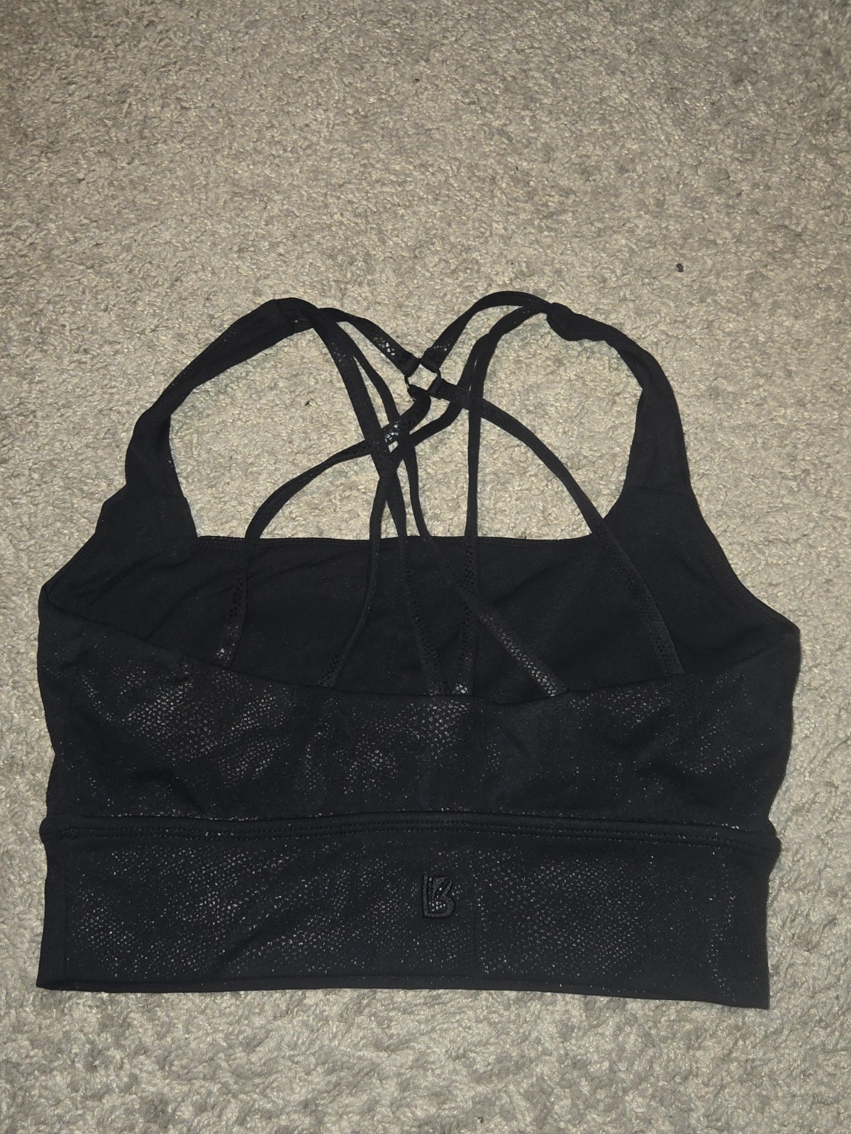 Buff Bunny Women’s Black Crosstrap Sports Bra Size Small Unpadded EUC