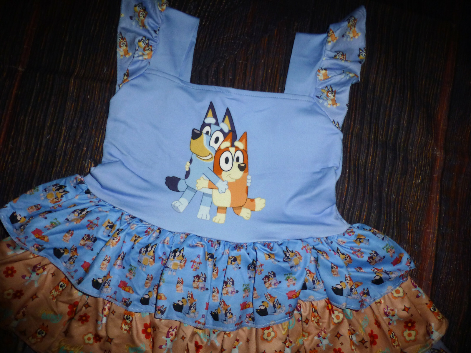 NEW Boutique Bluey Girls Sleeveless Ruffle Twirl Dress
