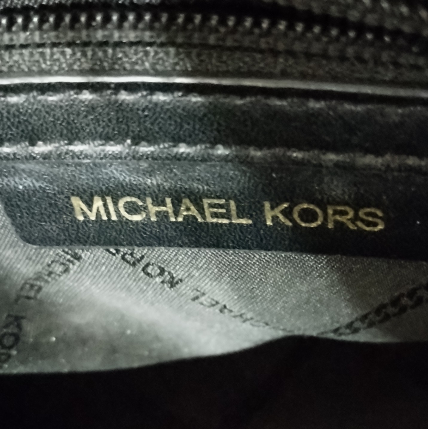 Michael Kors Logo Tote Black Gold Hardware Studded Magnetic Close Inner Pockets