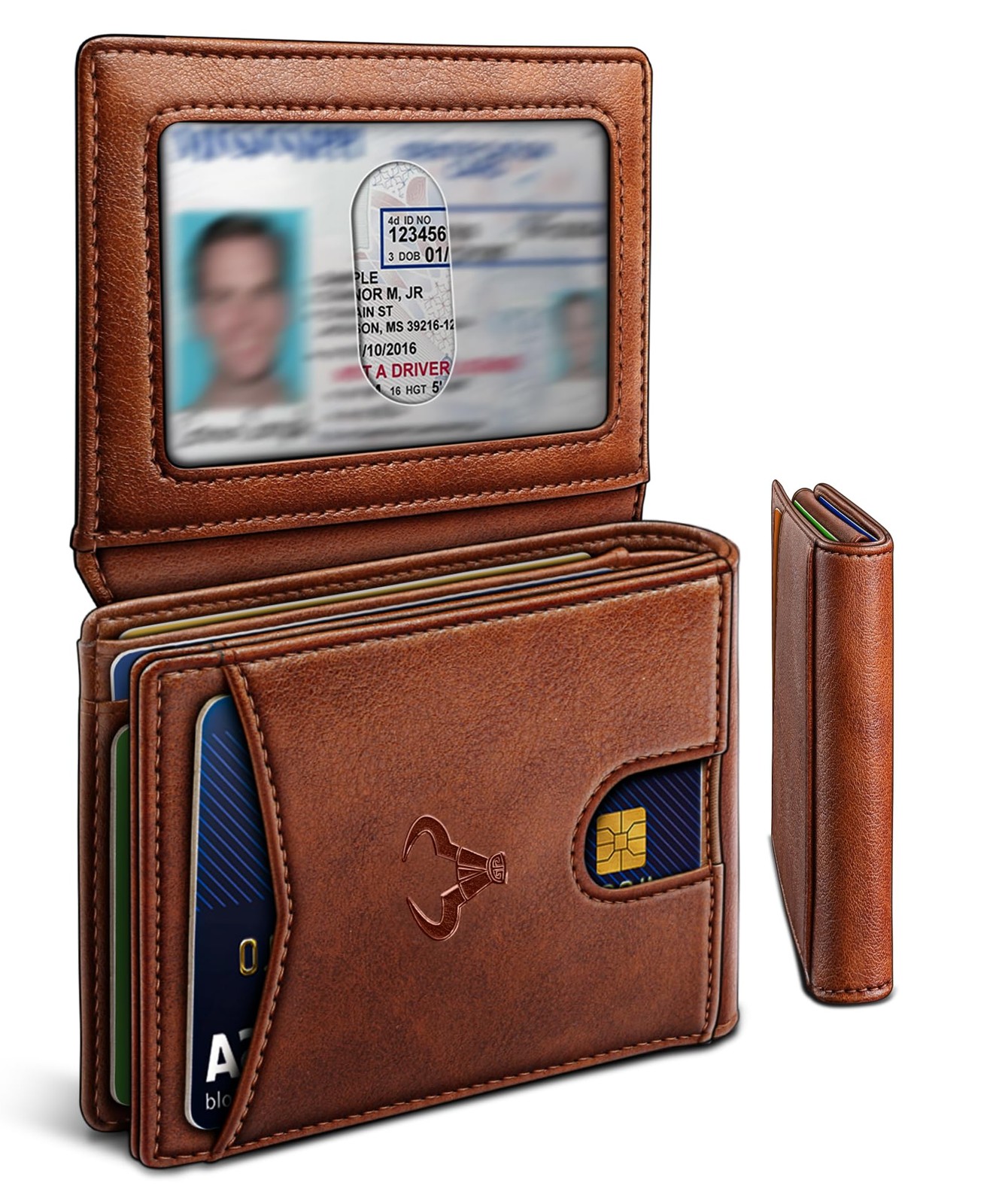 BULLIANT Men Wallet, Slim Leather Wallet Front Pocket Card Holder Gift For Men 1