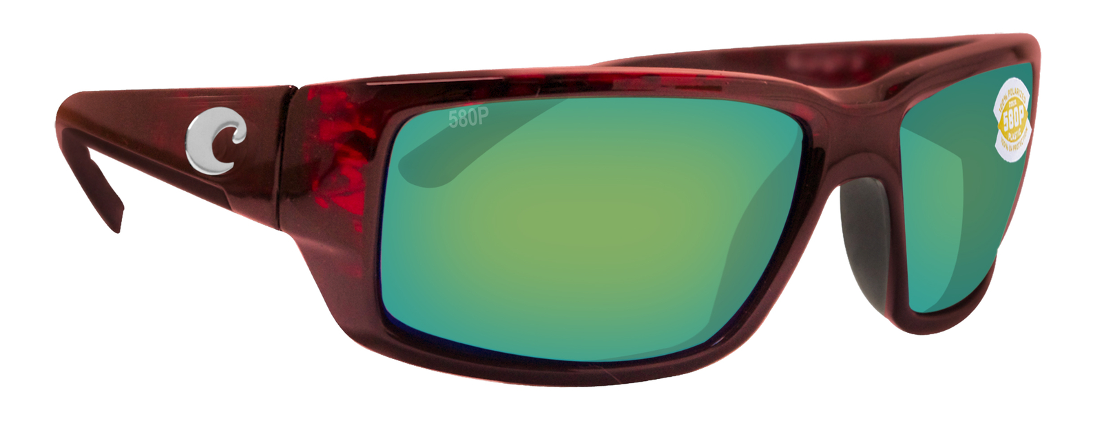 Costa Del Mar fantail tortoise frame green mirror polarized 580 plastic lens new