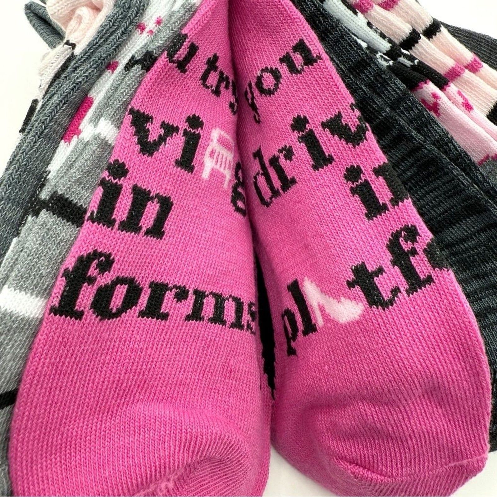 Clueless Movie Womens No Show Socks Pink Gray 90s As If Whatever Totally Cher