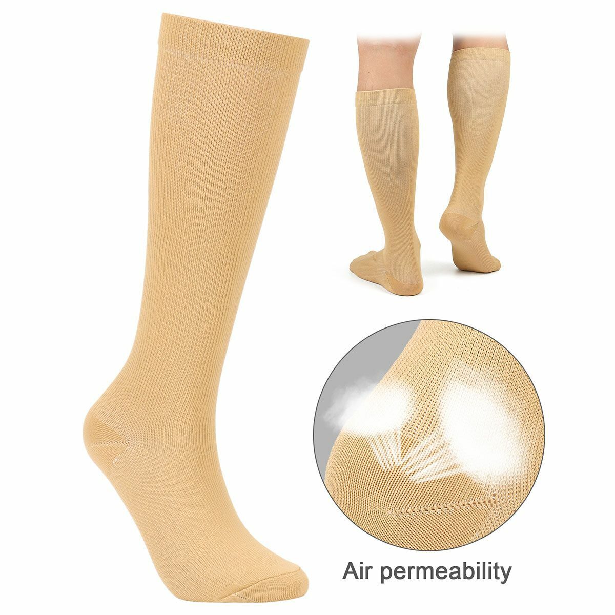 Plus Size Compression Socks 20-30 mmHg for Men Women Medical Stockings S-4XL NEW