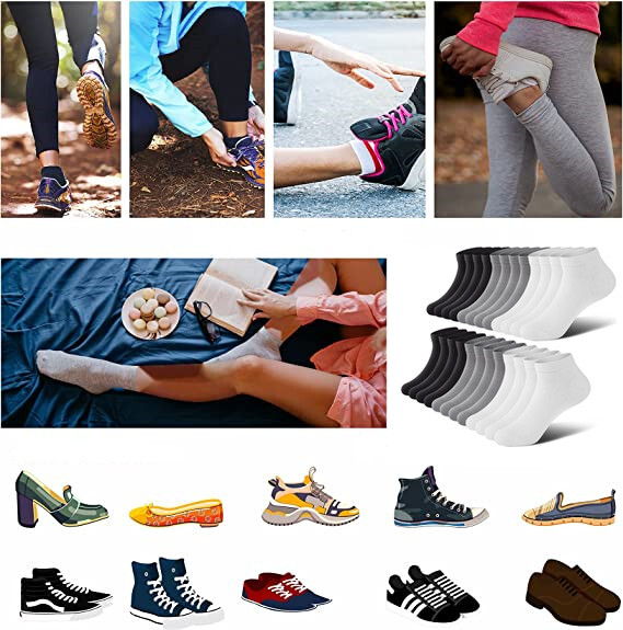 3-12 Pairs Mens Womens Ankle Socks Cotton Solid Low Cut High Quality Size 9-13