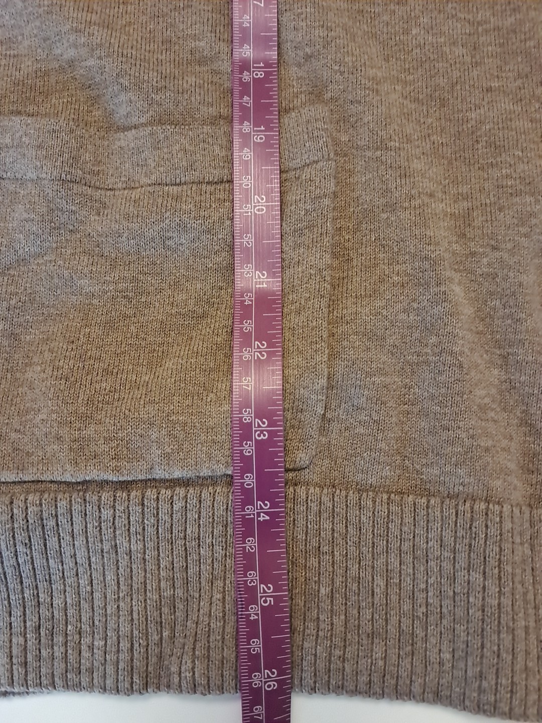 Jeanne Pierre Sz L Chocolate Sweater Sz L Pockets 100% Cotton All Seasons Casual