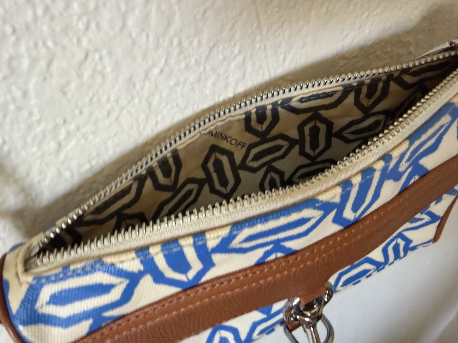 Rebecca Minkoff Blue White Mini MAC Crossbody Bag Purse Designer SEE DESCRIPTION
