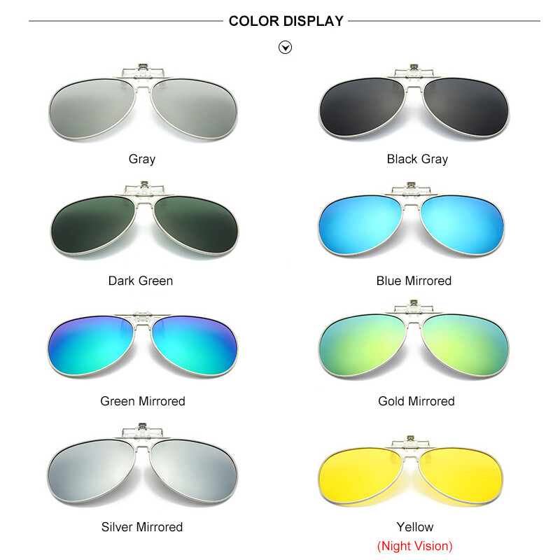Polarized Clip On Sunglasses Anti-Glare Flip Up Lens for Prescription Glasses