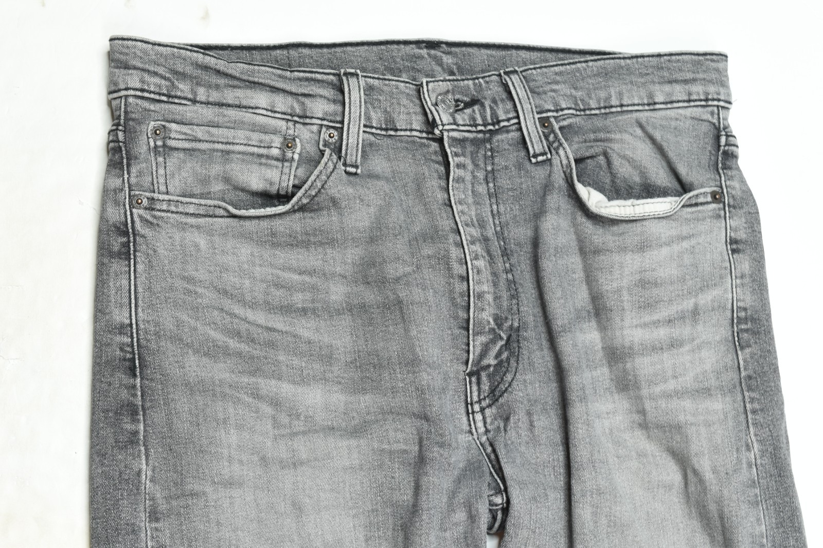 Levis 510 Jeans Mens 34×34 Black Faded Skinny Fit Tapered Leg Cotton Denim