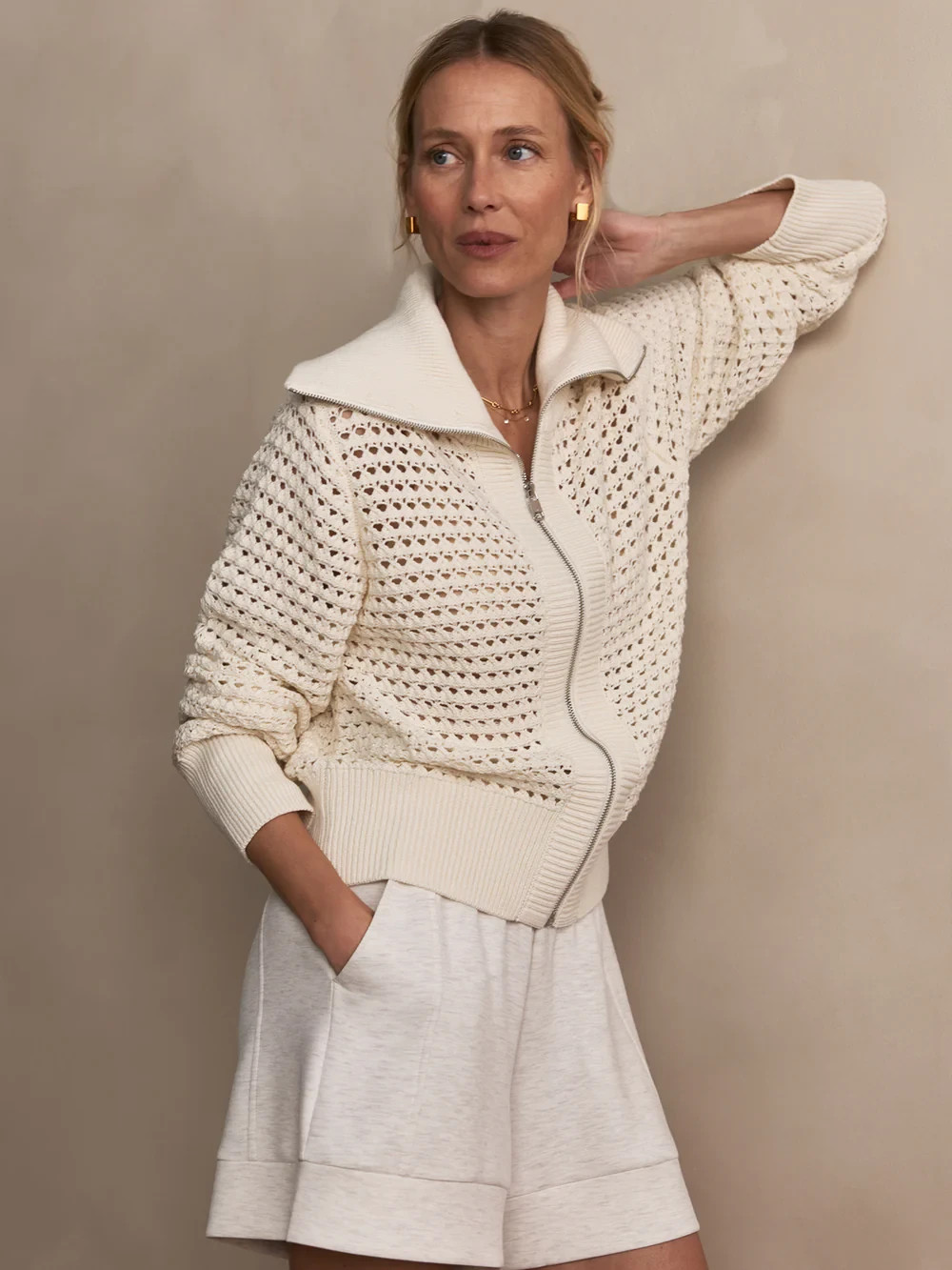 Brand New Varley Eloise Zip-Through Knit Multiple Sizes and Colors In Hand