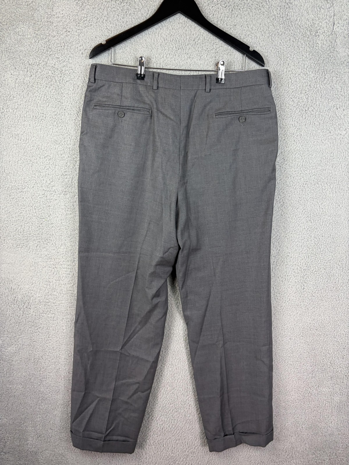 Santorelli Dress Pants Mens 36×29 Gray Wool Pleated Classic Fit Made In Italy